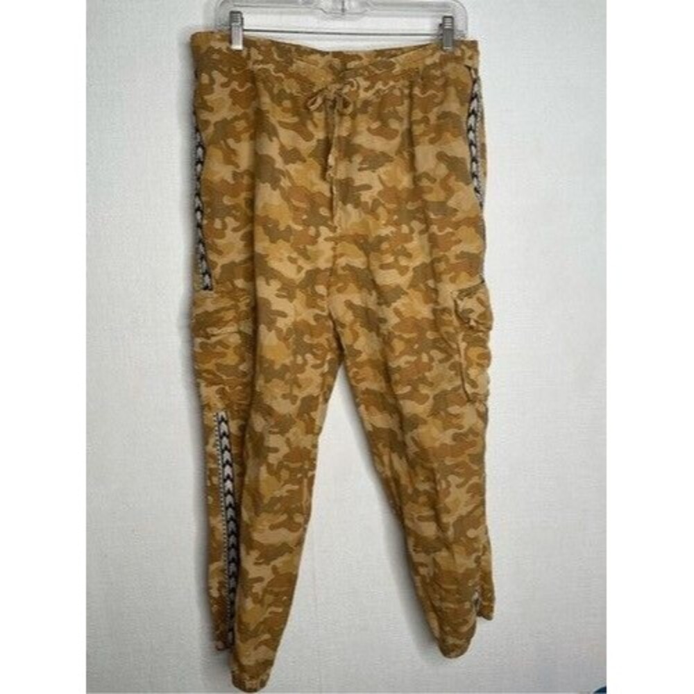 Sundance‎ Catalog Gold Linen Blend Constas Cargo Jogger Pants Women Size M - Picture 8 of 14